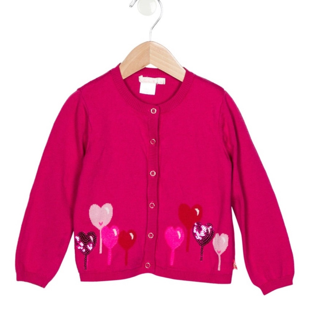Billieblush Pink and Red Heart Sweater